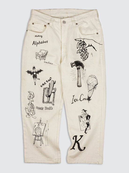 Polo Ralph Lauren Other - Polo Ralph Lauren White Graphic Doodle Straight Leg Jeans